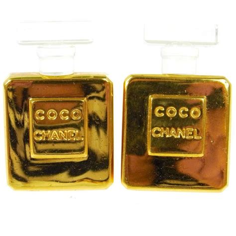 chanel no 5 bottle earrings|Chanel number 5 earrings.